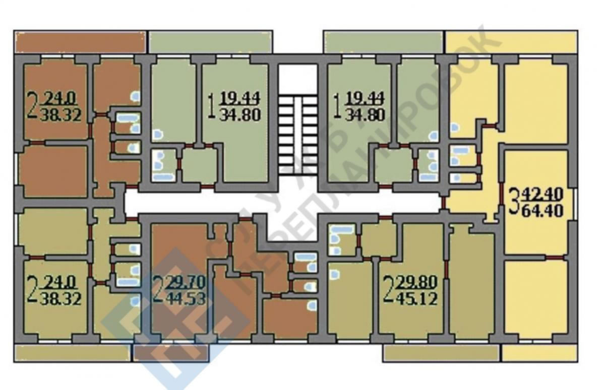 План этажа серии дома И209А