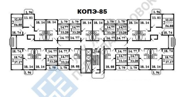 План этажа серии дома КОПЭ-85