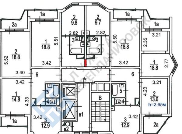План этажа серии дома П44К