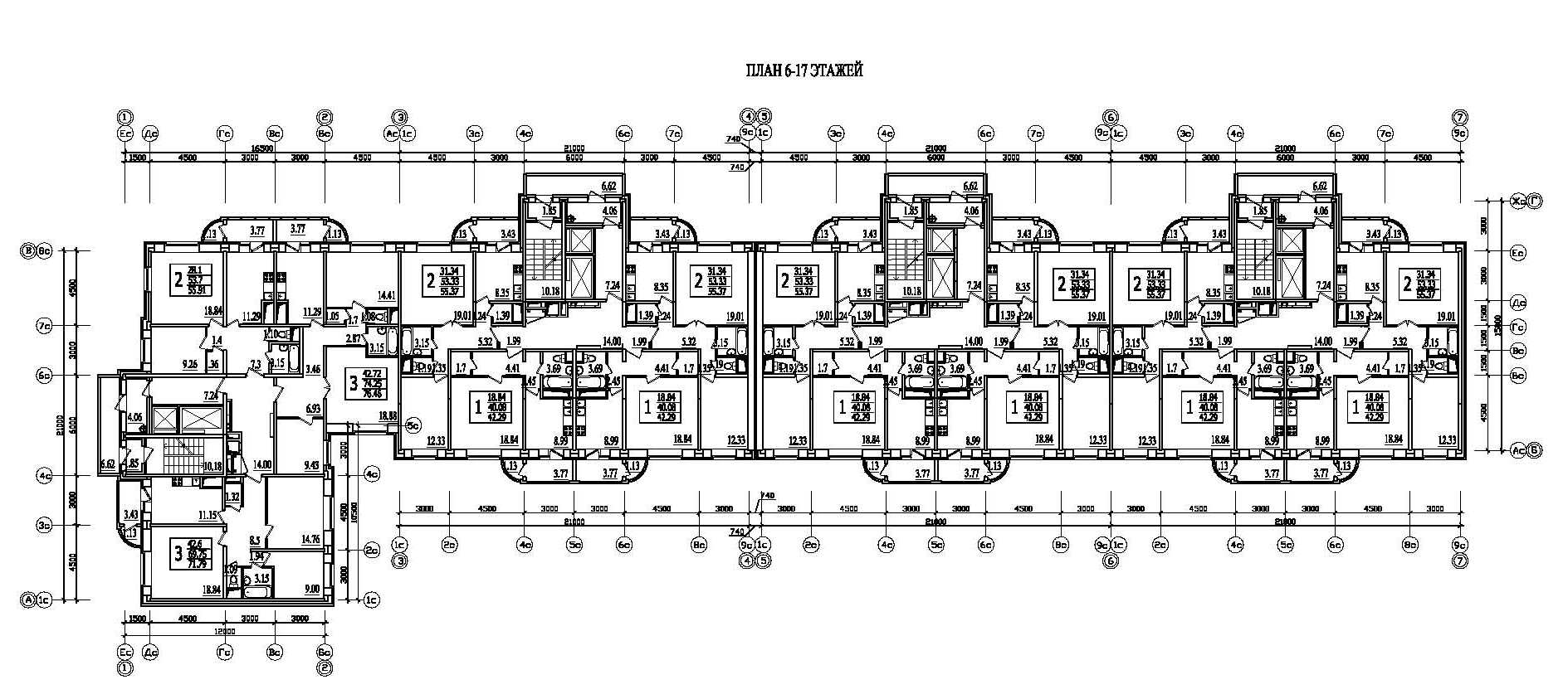 План этажа серии дома С-222