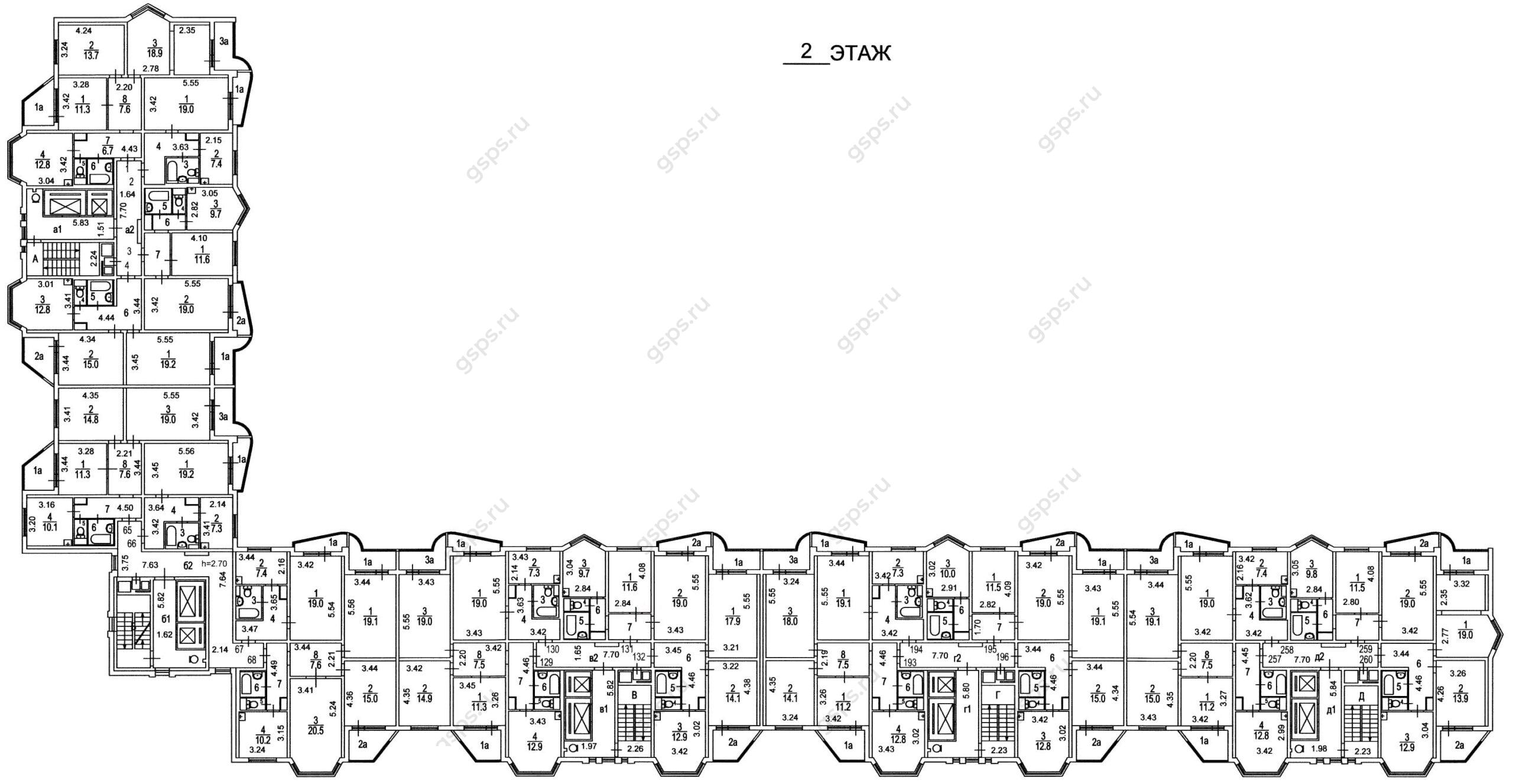 План БТИ этажа серии П44Т