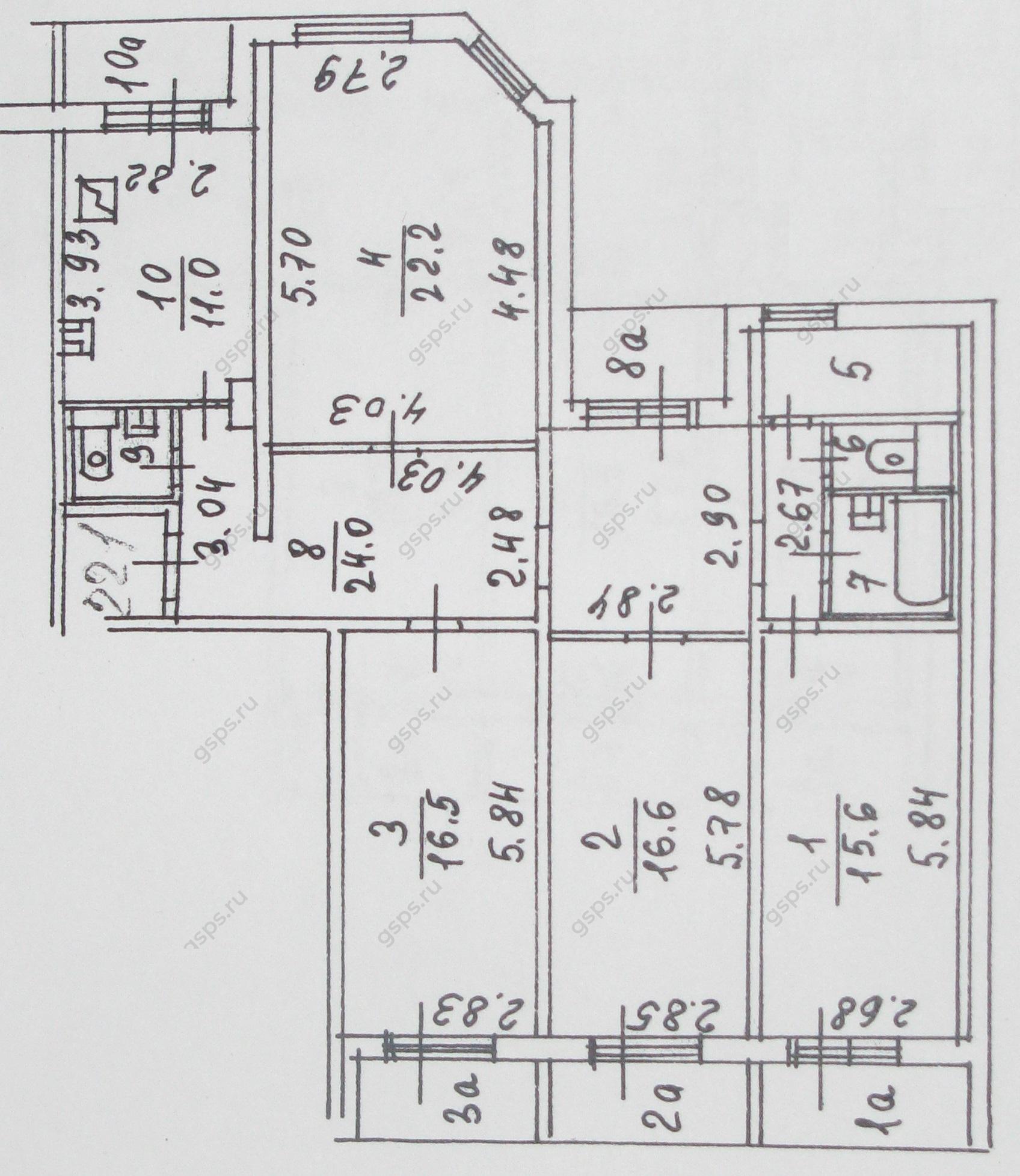 БТИ 4-х комнатной квартиры серии П55М