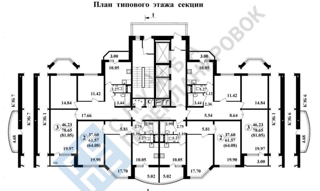 План типового этажа секции КОПЭ