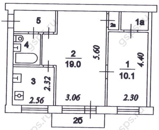 БТИ двухкомнатной квартиры серии 1-510