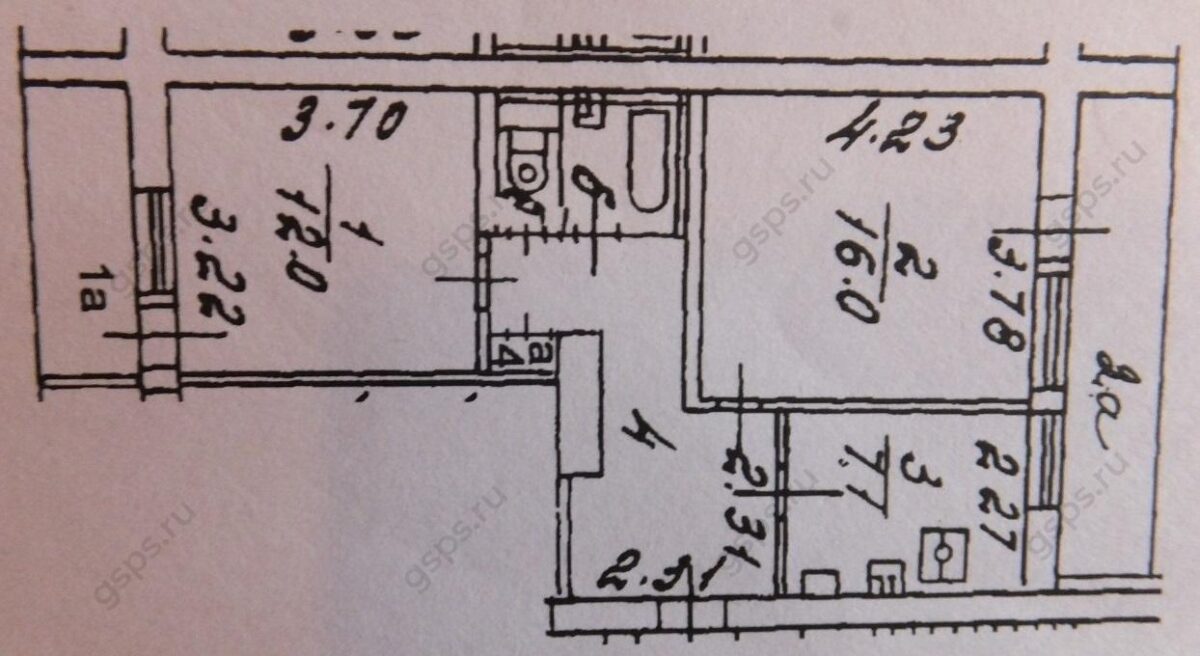 План двухкомнатной квартиры И522А