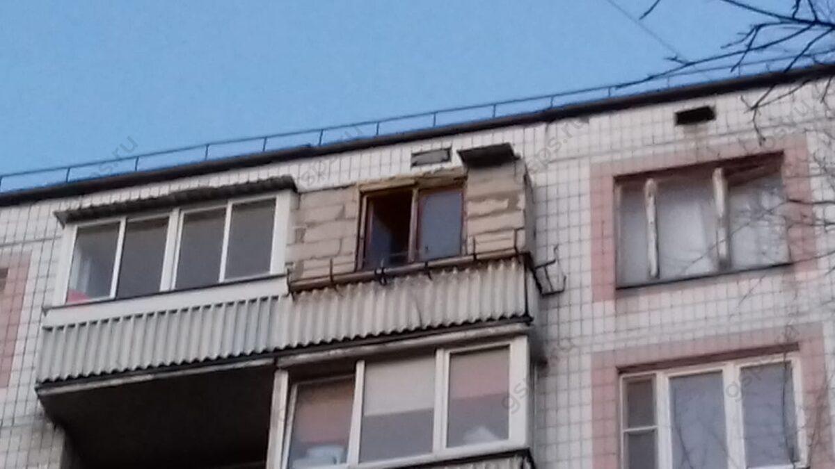 Закладка балкона с фасада пеноблоками